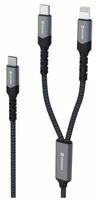 Swissten 2in1 Usb-c / Lightning 100w 1.5m įkrovimo laidas