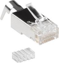 ACT RJ45 (8P/8C) CAT6A shielded modulaire connector for round cable with solid or standed conductors. Suitable for: Litze OD AWG23 /1.5 mm Rj45 plug c6a ftp od1.5 mm (FA2001)