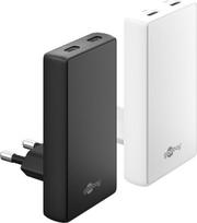 Goobay USB-C PD GaN Dual-Schnellladegerät 90° Flat 45 W schwarz - 2x -Anschlüsse (75721)