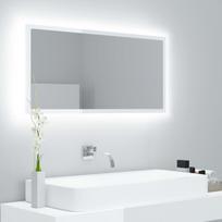 Vonios LED veidrodis, baltas, 90x8,5x37cm, akrilas, blizgus