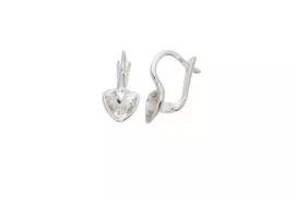 Sidabriniai auskarai anglišku užsegimu, Metalas: Sidabras, Praba: 925°, Akmuo: Kristalai - 2.2 g. - 18 mm.