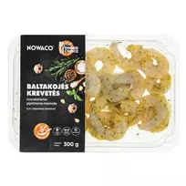 Baltakojės blyškiosios krevetės česnakiniame pipiriniame marinate, atitirpintos 300g.