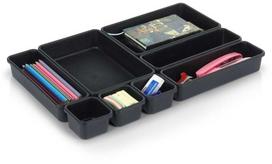 Storage Solutions Vilde Rašomojo stalo stalčių organizatorius juodas modulinis 8 vnt.