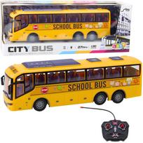 Lean Toys Nuotoliniu būdu valdomas mokyklinis autobusas 1:30 su šviesomis
