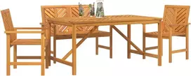 Sodo valgomojo komplektas 4 pcs Ruda Kietos akacijos mediena