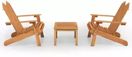 Lauko baldų komplektas Sodo adirondack komplektas, 3 dalių, akacijos medienos masyvas