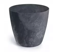 Plastikinis vazonas MATE BETON EFFECT, antracito sp., 18 x 16 cm