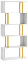 Koduva 5 lentynų geometrinis knygų spinta balta