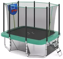 Koduva 3in1 batutas su kopėčiomis, krepšinio lankeliu ir futbolo vartais, žalias