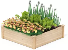 Koduva 102x102x30 cm Pakelta medinė lysvė su atvira baze