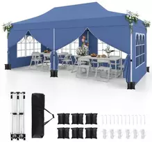 Koduva 3x6 m Pop-up Palapinė su 6 Nuimamomis Šoninėmis Sienomis Mėlyna