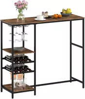 Koduva 121 cm ilgas baro stalas su lentynomis - Rustic Brown