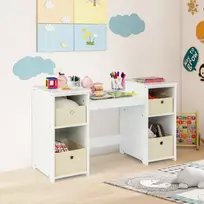 Koduva 2-in-1 princesės makiažo stalas su veidrodžiais, baltas