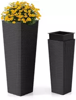 Koduva 2 vnt. juodi rataniniai vazonai 82/60 cm