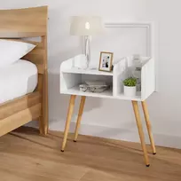 Koduva Mid Century Modern naktinis staliukas Baltas spalvos
