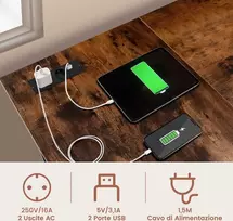 Koduva L formos kampinis stalas su USB ruda