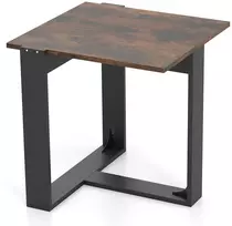 Koduva Kvadratinis šoninis staliukas su T formos metaliniu pagrindu 50x50 cm