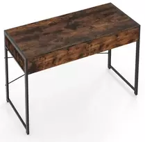 Promotion Kompiuterio stalas su 2 stalčiais, metalinis rėmas, Rustic Brown