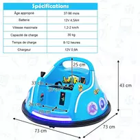 Promotion 12V vaikų buferinis automobilis 360° mėlynas