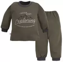 EWA 954743 Vaikiška berniukiška pižama Run&Fun“ khaki spalvos 122