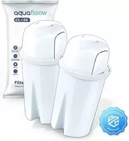 Aquafloow vandens filtro kasetės vandens filtro ąsočiui, vandens filtravimo sistemai kalkių nuosėdoms ir chlorui mažinti | Pakeičia Dafi Classic, Brita Classic, Wessper Aquaclassic - 2 vnt. pakuotė