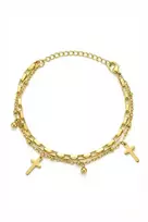 Marc Malone Auksuota dviguba apyrankė „Leaf Gold“ MCB260614G