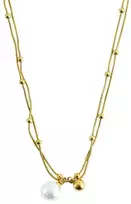 Emily Westwood Double auksinis-plated pearl pakabukas EWN260725G