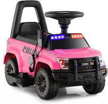 Vaikiškas policijos automobilis rožinis