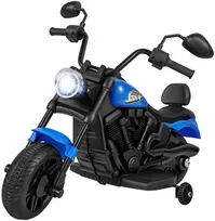 Vaikiškas elektrinis motociklas tamsiai mėlynas