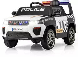 Elektrinis policijos automobilis 12V baltas