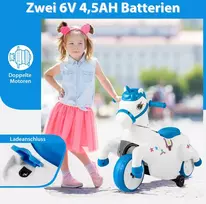 Vaikų elektrinis automobilis mėlyna–balta