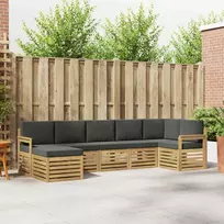 Lauko baldų komplektas Lauko sofos komplektas 7 vnt. Balta ir antracito