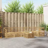 Lauko baldų komplektas Lauko sofos komplektas 7 vnt. 6 vietos Balta
