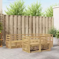 Lauko baldų komplektas Lauko sofos komplektas 7 vnt. 7 vietos Balta