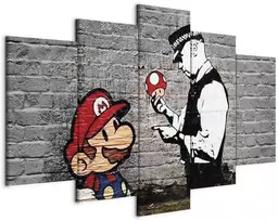 Paveikslas Super Mario grybas ir policininkas (Banksy)
