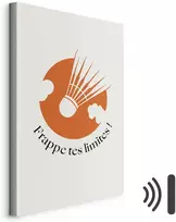 Paveikslas Badmintono kamuoliukas oranžinio rato fone