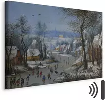 Paveikslas Pieter Brueghel Jaunesnysis - Žiemos peizažas su paukščių spąstais