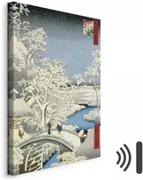 Paveikslas Utagawa Hiroshige - Būgnų tiltas ir besileidžiančios saulės kalva Meguro