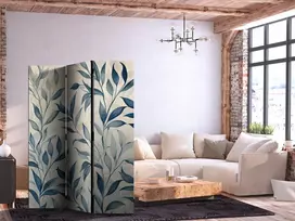 Pertvara - Lapai mėlynais tonais - subtilus botaninis motyvas - 3 dalių