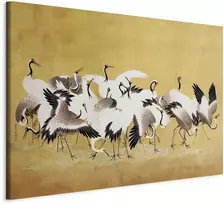 Paveikslas XXL Japoniškos gervės aukso fone