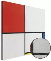 Paveikslas Piet Mondrian - Kompozicija Nr. III su raudona, mėlyna, geltona ir juoda