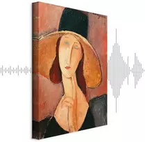 Paveikslas Amedeo Modigliani - Žanos Hebiutern portretas su didele skrybėle