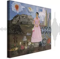 Paveikslas Frida Kahlo - Autoportretas ant Meksikos ir Jungtinių Valstijų sienos
