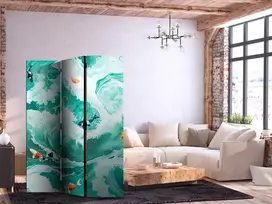 Pertvara - Koi žuvys tarp bangų - japoniškos žuvys turkio ir baltų tonų bangose - 3 dalių