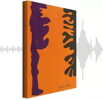 Paveikslas Henri Matisse - Juodi ir violetiniai arabeskai oranžiniame fone
