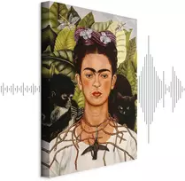 Paveikslas Frida Kahlo - Autoportretas su erškėčių vėriniu ir kolibriu