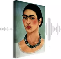 Paveikslas Frida Kahlo - Autoportretas su karoliukų vėriniu