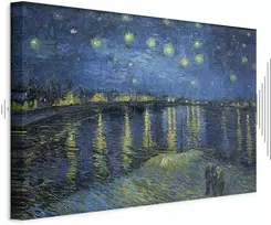 Paveikslas Vincent van Gogh - Žvaigždėta naktis virš Ronos