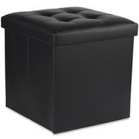Sulankstomas pufas L, 38x38x38 cm, juodas