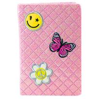 Lean W Line Glitter Patches Notebook Pink B6 80 Sheets